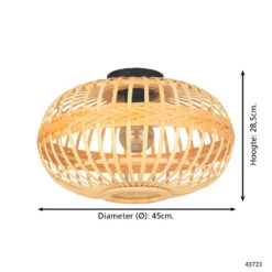 EGLO Amsfield Plafondlamp - E27 - Ø 45 cm - Bruin/Zwart 7 EGLO Amsfield Plafondlamp - E27 - Ø 45 cm - Bruin/Zwart -Eglo 1000070607 0103