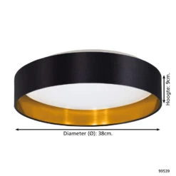 EGLO Maserlo 2 Plafondlamp - LED - Ø 38 cm - Wit/Zwart/Goud 7 EGLO Maserlo 2 Plafondlamp - LED - Ø 38 cm - Wit/Zwart/Goud -Eglo 1000070610 0103