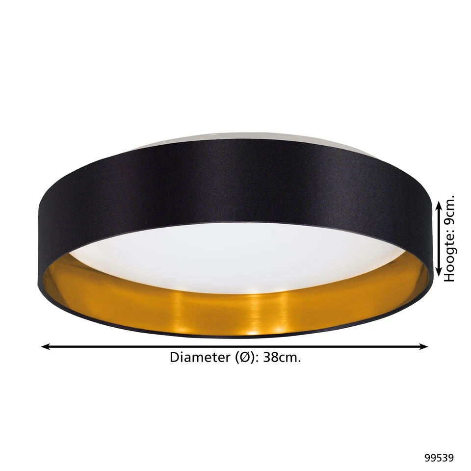EGLO Maserlo 2 Plafondlamp - LED - Ø 38 cm - Wit/Zwart/Goud 4 EGLO Maserlo 2 Plafondlamp - LED - Ø 38 cm - Wit/Zwart/Goud - Afbeelding 4