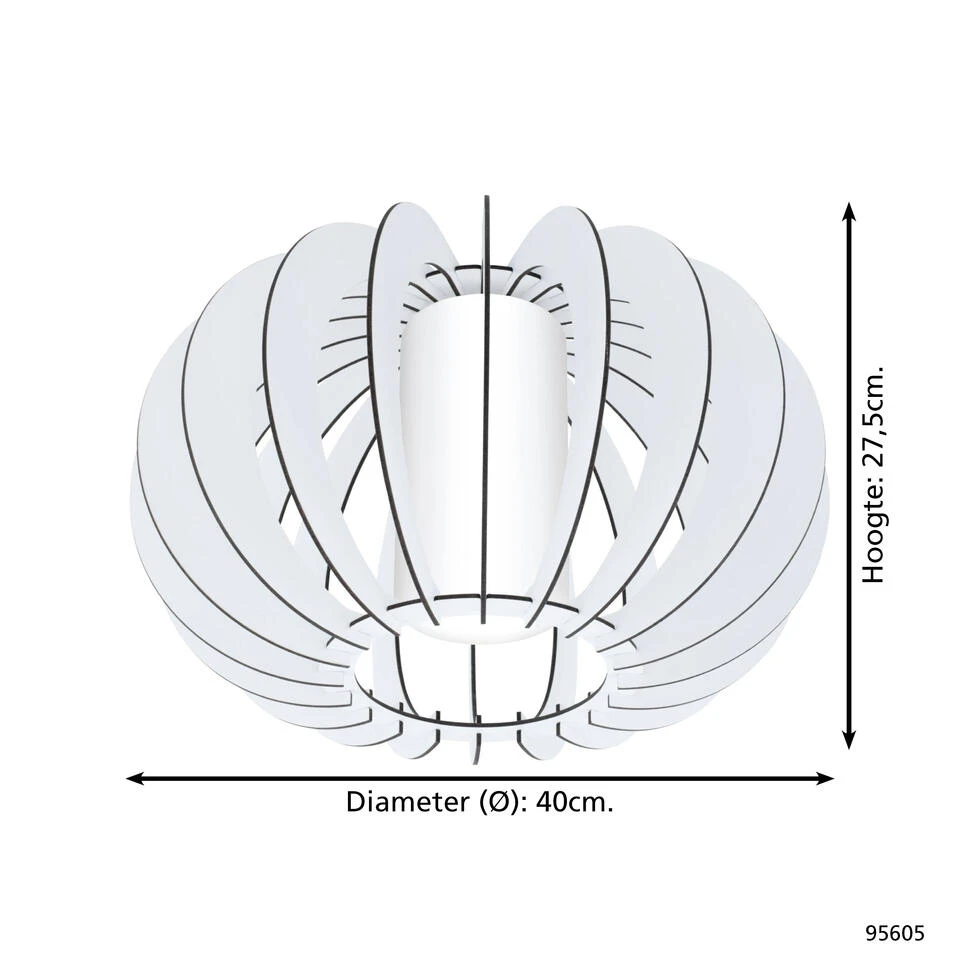 EGLO Stellato 2 - Plafondlamp - 1 Lichts - Ø40cm - Wit 4 EGLO Stellato 2 - Plafondlamp - 1 Lichts - Ø40cm - Wit - Afbeelding 4