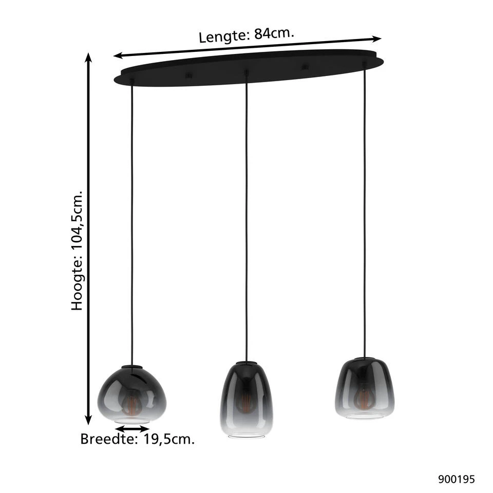 EGLO Aguilares Hanglamp - E27 - 84 cm - Zwart 4 EGLO Aguilares Hanglamp - E27 - 84 cm - Zwart - Afbeelding 4