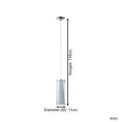 EGLO Pinto Nero - Hanglamp - 1 Lichts - Nikkel-Mat - Zwart-Transparent 7 EGLO Pinto Nero - Hanglamp - 1 Lichts - Nikkel-Mat - Zwart-Transparent -Eglo 1000070796 0103