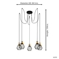 EGLO Palmorla - Hanglamp - E27 - Ø 84,5 cm - Zwart/Bruin 7 EGLO Palmorla - Hanglamp - E27 - Ø 84,5 cm - Zwart/Bruin -Eglo 1000070885 0103
