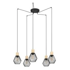 EGLO Palmorla - Hanglamp - E27 - Ø 84,5 cm - Zwart/Bruin