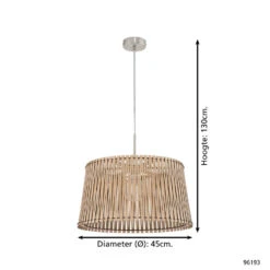 EGLO Sendero - Hanglamp - 1 Lichts - Ø450mm. - Nikkel-Mat - Ahorn -Eglo 1000070899 0103