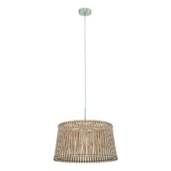 EGLO Sendero - Hanglamp - 1 Lichts - Ø450mm. - Nikkel-Mat - Ahorn