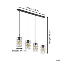 EGLO Estevau - Hanglamp - 4 Lichts - bruin-metaal -Eglo 1000070918 0103