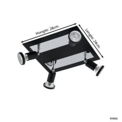 EGLO Sarria - Spot - 4 Lichts - Zwart, Chroom 7 EGLO Sarria - Spot - 4 Lichts - Zwart, Chroom -Eglo 1000070975 0103