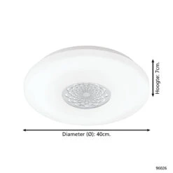 EGLO Capasso 1 - Wand/Plafondlamp - 1 Lichts - Ø340mm. - Wit, Chroom -Eglo 1000072142 0103