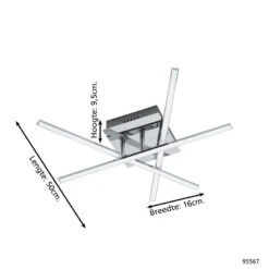 EGLO Lasana 1 - Wand/Plafondlamp - 1 Lichts - Chroom - Wit -Eglo 1000072155 0103