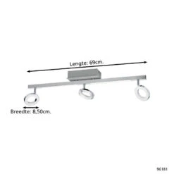 EGLO Cardillio 1 - Spot - 5 Lichts - Aluminium, Chroom - Gesatineerd -Eglo 1000072189 0103