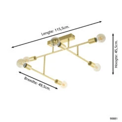 EGLO Belsiana 1 Plafondlamp - E27 - 115,5 Cm - Geelkoper -Eglo 1000073955 0103