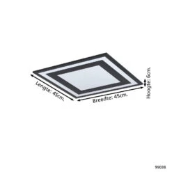 EGLO Savatarila Plafondlamp - LED - 45 Cm - Zwart/Wit -Eglo 1000073966 0103