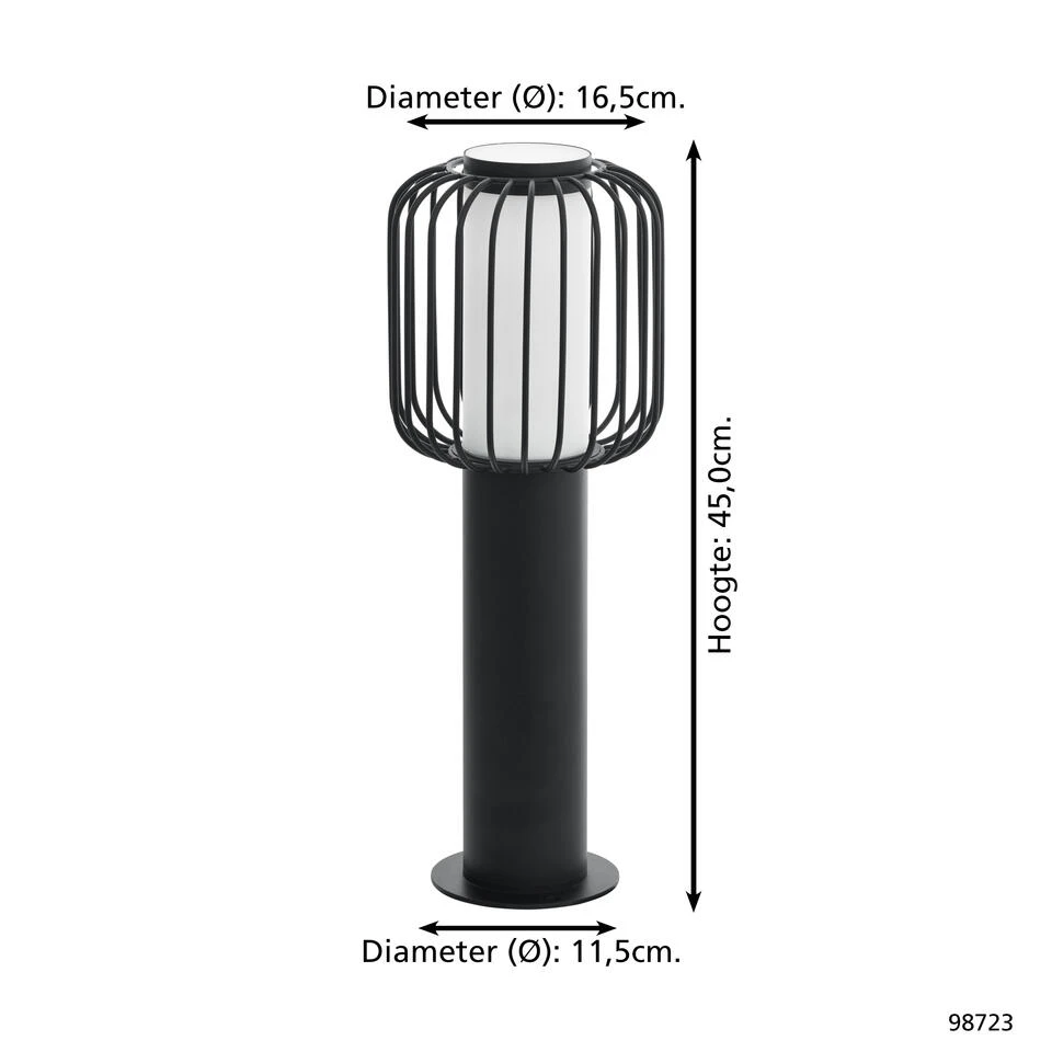 EGLO Ravello Sokkellamp Buiten - E27 - 45 Cm - Zwart 4 EGLO Ravello Sokkellamp Buiten - E27 - 45 Cm - Zwart - Afbeelding 4
