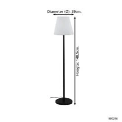 EGLO Alghera Staande Lamp Buiten - E27 - 148,5 Cm - Zwart/Wit 7 EGLO Alghera Staande Lamp Buiten - E27 - 148,5 Cm - Zwart/Wit -Eglo 1000076727 0103