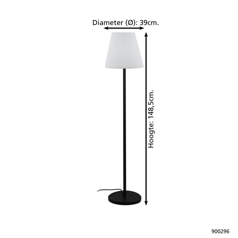 EGLO Alghera Staande Lamp Buiten - E27 - 148,5 Cm - Zwart/Wit 4 EGLO Alghera Staande Lamp Buiten - E27 - 148,5 Cm - Zwart/Wit - Afbeelding 4