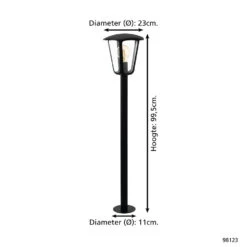 EGLO Monreale Staande Lamp Buiten - E27 - 99,5 Cm - Grijs/Transparant -Eglo 1000076729 0103