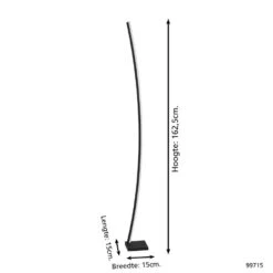 EGLO Picacha Vloerlamp - LED - 162,5 Cm - Zwart/Wit -Eglo 1000076730 0103