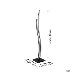 EGLO Lejias Vloerlamp - LED - 123 Cm - Zwart -Eglo 1000076733 0103