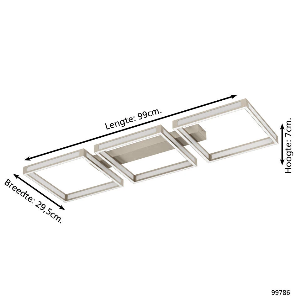 EGLO Altaflor Plafondlamp - LED - 100 Cm - Grijs/Wit 4 EGLO Altaflor Plafondlamp - LED - 100 Cm - Grijs/Wit - Afbeelding 4