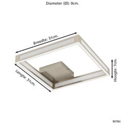 EGLO Altaflor Plafondlamp - LED - 31,5 Cm - Grijs/Wit -Eglo 1000076744 0103