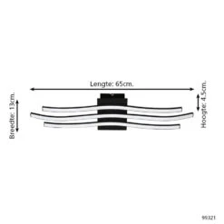 EGLO Roncade 1 Wandlamp/Plafondlamp - LED - 65 Cm - Zwart/Wit 7 EGLO Roncade 1 Wandlamp/Plafondlamp - LED - 65 Cm - Zwart/Wit -Eglo 1000076746 0103