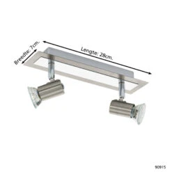 EGLO Rottelo - Plafondspots - 2 Lichts - Nikkel-Mat, Chroom -Eglo 1000076777 0103