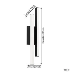 EGLO Serricella Wandlamp Buiten - LED - 49,5 Cm - Zwart/Wit -Eglo 1000076808 0103