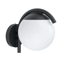 EGLO Prata Vecchia Wandlamp Buiten - E27 - 26 Cm - Zwart/Wit