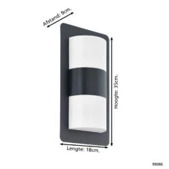 EGLO Cistierna Wandlamp Buiten - E27 - 35 Cm - Zwart/Goud/Wit 7 EGLO Cistierna Wandlamp Buiten - E27 - 35 Cm - Zwart/Goud/Wit -Eglo 1000076830 0103