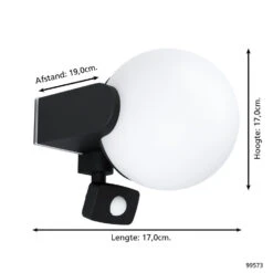 EGLO Rubio Wandlamp Buiten - Sensor - E27 - 17 cm - Sensor - Zwart/Wit 7 EGLO Rubio Wandlamp Buiten - Sensor - E27 - 17 cm - Sensor - Zwart/Wit -Eglo 1000076833 0103