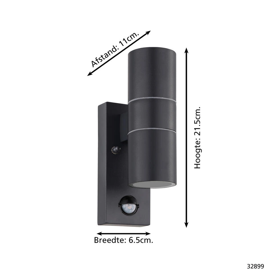 EGLO Riga 5 Wandlamp Buiten - GU10 - 21,5 cm - Sensor - Antraciet 4 EGLO Riga 5 Wandlamp Buiten - GU10 - 21,5 cm - Sensor - Antraciet - Afbeelding 4