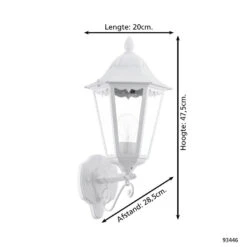 Eglo - Buiten-Wandlamp Opwaarts Wit Navedo -Eglo 1000076845 0103