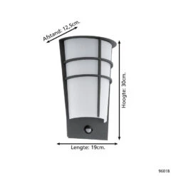 EGLO Breganzo 1 - Buitenverlichting -IP44- Wandlamp - Antraciet - Wit -Eglo 1000077698 0103