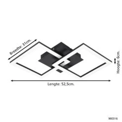 EGLO connect.z Paranday-Z Smart Plafondlamp - 52,5 cm - Zwart/Wit -Eglo 1000080262 0103