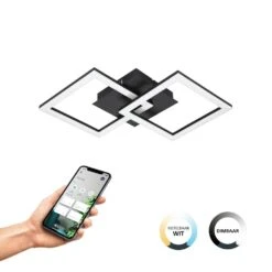 EGLO connect.z Paranday-Z Smart Plafondlamp - 52,5 cm - Zwart/Wit