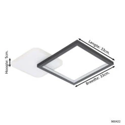 EGLO Gafares Plafondlamp - LED - 33 Cm - Zwart/Wit - Dimbaar -Eglo 1000082234 0103