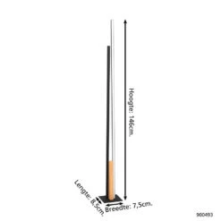 EGLO Panagria Vloerlamp - LED - 146 Cm - Zwart/Bruin/Wit -Eglo 1000083587 0103