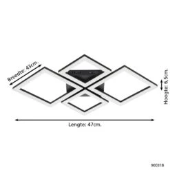 EGLO connect.z Paranday-Z Smart Plafondlamp - 47 cm - Zwart/Wit -Eglo 1000084168 0103