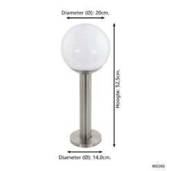 EGLO connect.z Nisia-Z Smart Sokkellamp Buiten- E27 - 52,5 cm - Grijs -Eglo 1000084229 0103