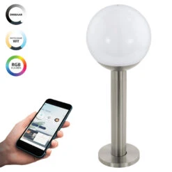 EGLO connect.z Nisia-Z Smart Sokkellamp Buiten- E27 - 52,5 cm - Grijs
