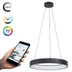EGLO connect.z Marghera-Z Smart Hanglamp - Ø 60 cm - Zwart - RGB -Eglo 1000084235 0102