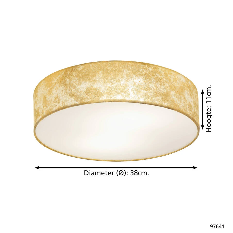 EGLO Viserbella Plafondlamp - E27 - Ø 38 Cm - Champagne/Goud 4 EGLO Viserbella Plafondlamp - E27 - Ø 38 Cm - Champagne/Goud - Afbeelding 4
