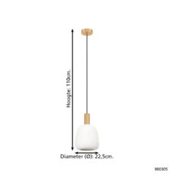 EGLO Manzanares Hanglamp - E27 - Ø 22,5 Cm - Wit -Eglo 1000085377 0103