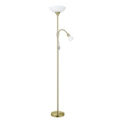 EGLO Up 2 Vloerlamp - E27/E14 - 176,5 Cm - Grijs/Wit