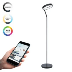 EGLO Connect.z Marghera-Z Smart Vloerlamp - 169 Cm - Zwart/Wit -Eglo 1000085387 0102