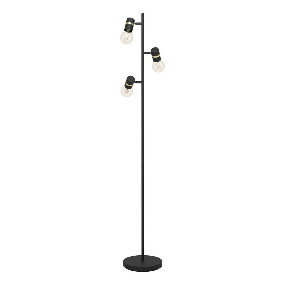 EGLO Lurone Vloerlamp - E27 - 160 Cm - Zwart/Koper 1 EGLO Lurone Vloerlamp - E27 - 160 Cm - Zwart/Koper