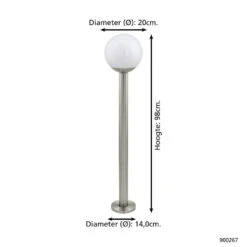 EGLO Connect.z Nisia-Z Smart Vloerlamp Buiten - E27 - 98 Cm -Eglo 1000085391 0103