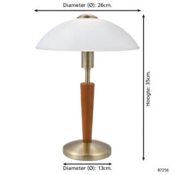 Eglo Solo 1 - Tafellamp - 1 Lichts- Ø260mm. - Brons, Noot - Wit -Eglo 1000085405 0103