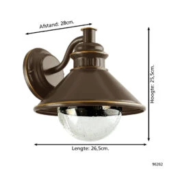 EGLO Albacete - Buitenverlichting - IP44 - Wandlamp - Bruin, Koper -Eglo 1000090141 0103